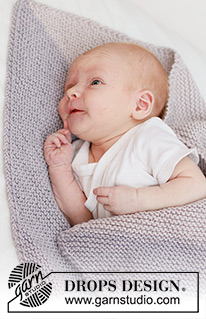 Nap Companion Blanket / DROPS Baby 46-16 - DROPS Big Merino lõngast diagonaalselt nurgast nurka kootud ripskoes beebitekk