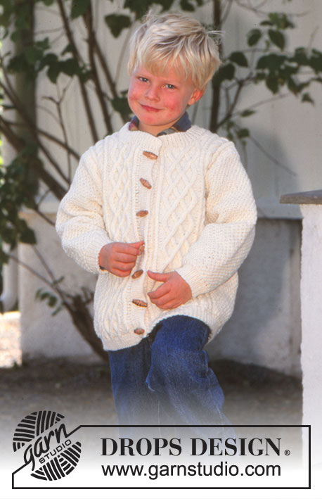 Little Peter / DROPS Baby 6-1 - Sweter rozpinany DROPS z włóczki Karisma Superwash