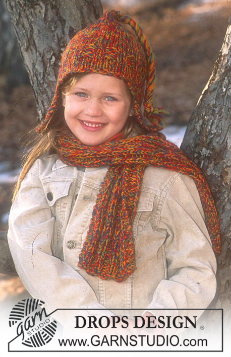 DROPS Children 12-45 - DROPS Muts en sjaal van “Camelia”.