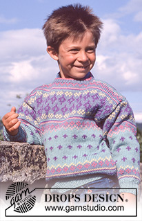 DROPS Children 2-2 - Sweter z żakardem DROPS, z włóczki Karisma