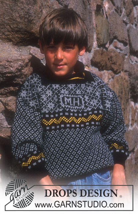 DROPS Children 2-5 - DROPS sweater i Karisma med Nordisk signatur