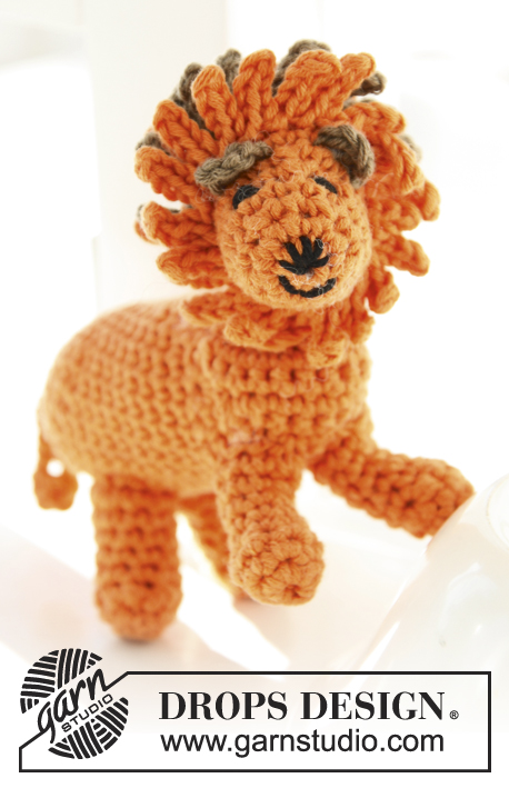 Mufasa / DROPS Children 24-10 - Lion crocheté en DROPS Safran ou DROPS Paris 