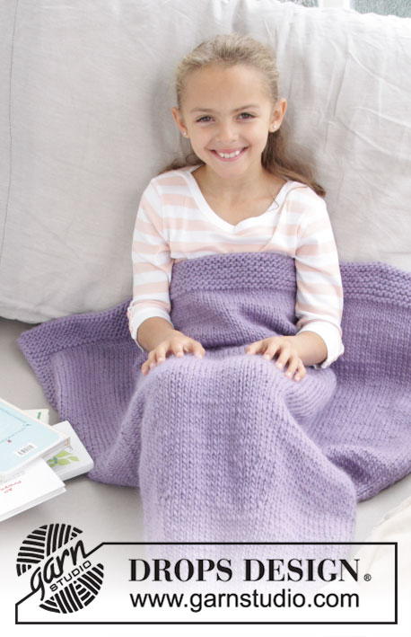 Cute Mermaid Blanket / DROPS Children 28-12 - Strikket havfrue-tæppe til børn. Størrelse 3-14 år. Arbejdet er strikket nedenfra og op i DROPS Snow