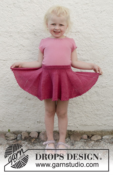 Sweet Curtsy / DROPS Children 28-9 - Strikket nederdel i DROPS Fabel eller DROPS Safran. Til børn i størrelse 2 - 10 år.