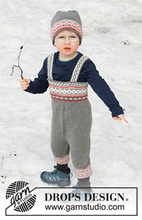 Shinny Upatree / DROPS Children 32-16 - Pantalon tricoté de haut en bas pour bébé et enfant en DROPS BabyMerino, avec jacquard nordique. Du 6 mois au 6 ans.