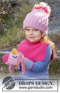 Rainbow Unicorn Mittens / DROPS Children 37-17 - Moufles licorne tricotées pour enfant en DROPS Merino Extra Fine. Du 1 au 6 ans
