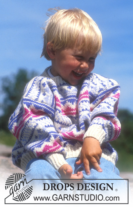 DROPS Children 4-9 - Nordisk Småmönstrad DROPS tröja i Karisma