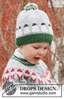 Snowman Time Hat / DROPS Children 44-18 - Gebreide muts voor kinderen in DROPS Karisma. Het werk wordt van onder naar boven gebreid, met gekleurd sneeuwpop patroon. Maten 2 – 14 jaar. Thema: Kerst.