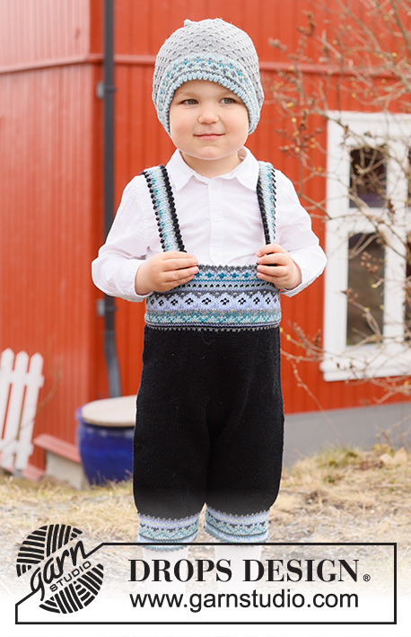 Hipp Hipp Hurra Trousers / DROPS Children 44-4 - Dětské a baby kalhoty s norským vzorem pletené shora dolů z příze DROPS BabyMerino. Velikost 6 měsíců – 6 let.  