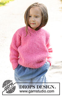 Sugarplum Fairy / DROPS Children 47-1 - Gebreide trui voor kinderen in DROPS Melody. Het werk wordt van onder naar boven gebreid met tricotsteek en V-hals. Maten 2 – 12 jaar.