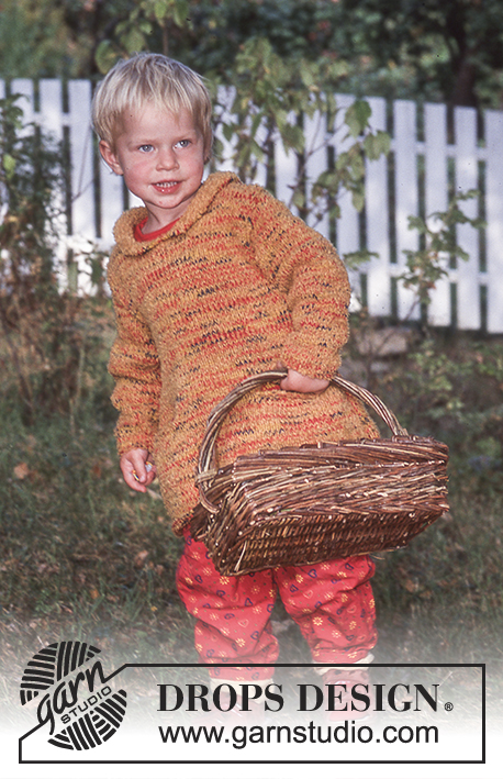 October Giggles / DROPS Children 9-10 - DROPS Kleurrijke kindertrui van “Baby-Ull” en “Cotton Frisé”. 