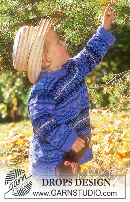 Wonderful World / DROPS Children 9-5 - Sweter na drutach, z włóczki DROPS Karisma Superwash, z ażurowymi brzegami.