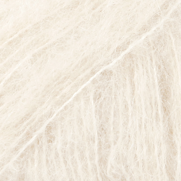 DROPS Brushed Alpaca Silk uni colour 01, luonnonvalkoinen