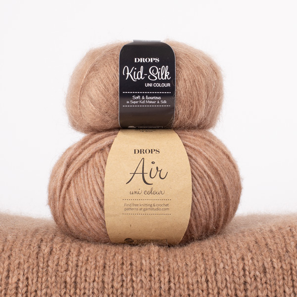 Yarn combinations knitted swatches air35-kidsilk42