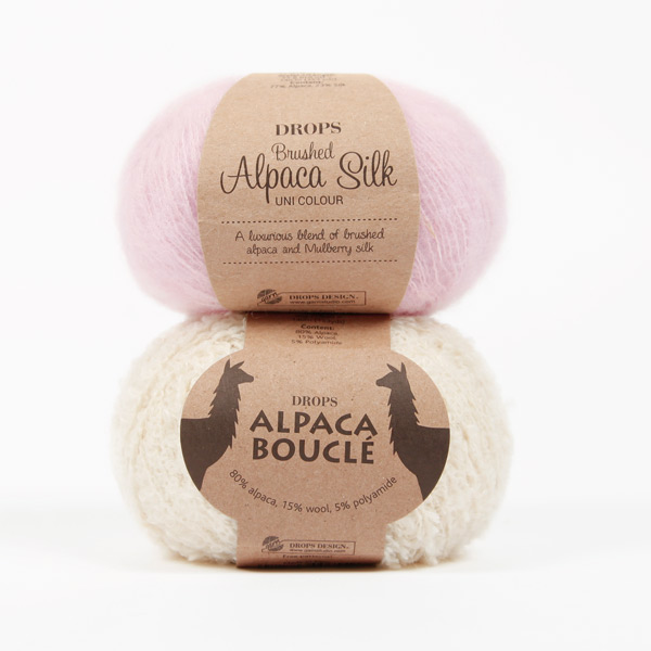 DROPS yarn combinations alpacaboucle0100-brushedalpacasilk12