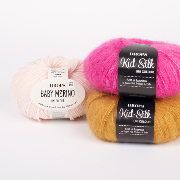 Yarn combinations knitted swatches babymerino44-kidsilk13-30