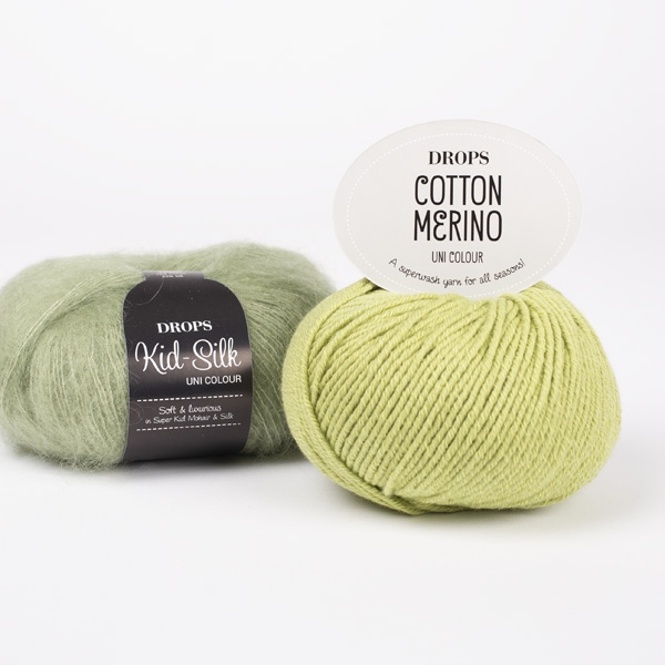 Yarn combinations knitted swatches cottonmerino10-kidsilk18