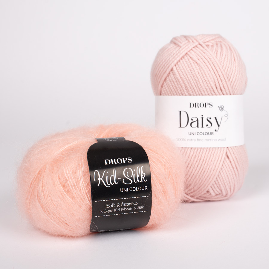 Yarn combinations knitted swatches daisy06-kidsilk53