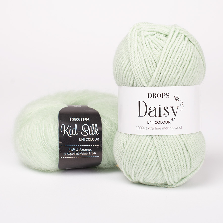Yarn combinations knitted swatches daisy08-kidsilk47