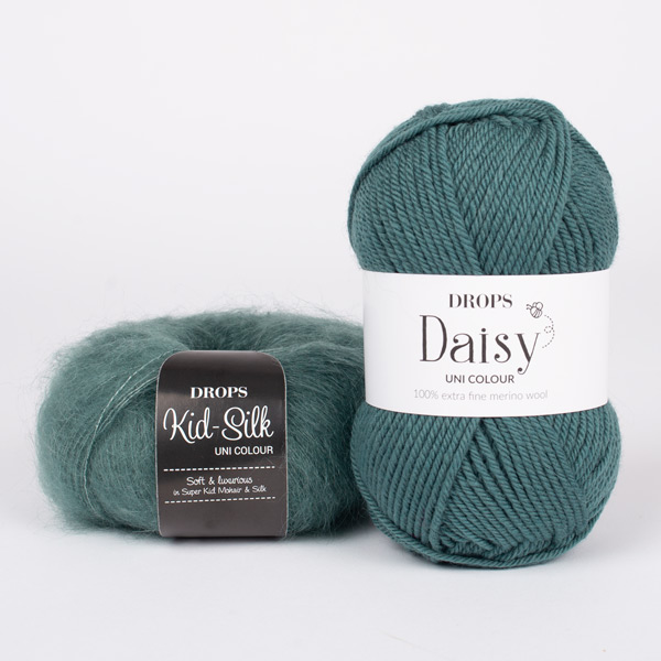 Yarn combinations knitted swatches daisy18-kidsilk37