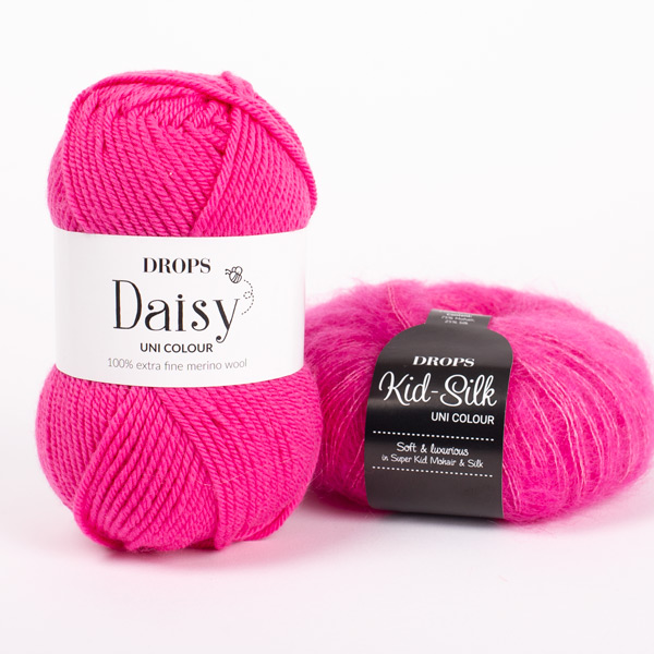 Yarn combinations knitted swatches daisy22-kidsilk13