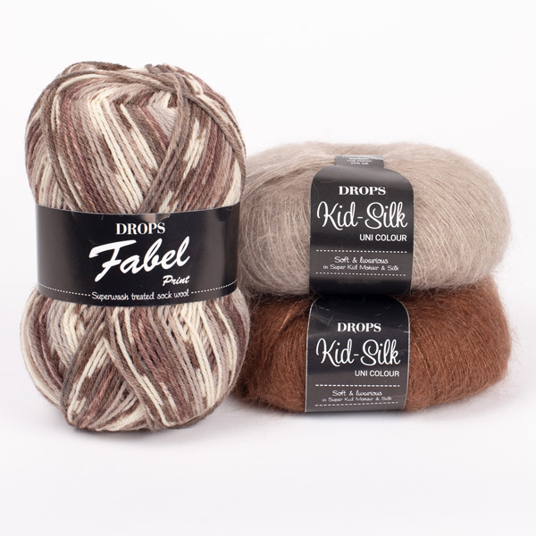 Yarn combinations knitted swatches fabel912-kidsilk12-35