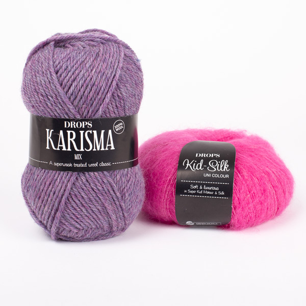 Yarn combinations knitted swatches karisma74-kidsilk13