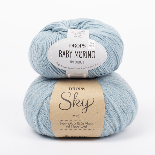 Yarn combinations knitted swatches sky15-babymerino43